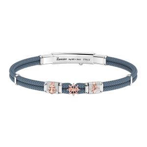 Bracciale Zancan da uomo con in argento e kevlar Avio blu ESB274-AV - gallery