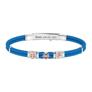 Bracciale Zancan da uomo con in argento e kevlar azzurro ESB274-AZ - gallery