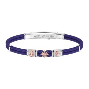 Bracciale Zancan da uomo con in argento e kevlar Blu ESB274-BL