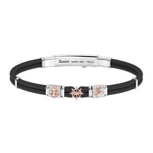 Bracciale Zancan da uomo con in argento e kevlar Nero ESB274-NE