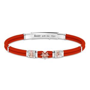 Bracciale Zancan da uomo con in argento e kevlar Rosso ESB274-RO - gallery