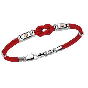 Bracciale Zancan da uomo con nodo in argento e kevlar Rosso  - gallery