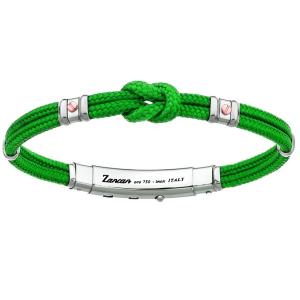 Bracciale Zancan da uomo con nodo in argento e kevlar Verde