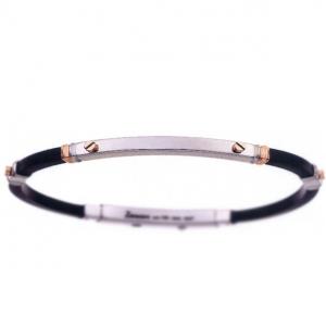 Bracciale Zancan da uomo in acciaio caucciu' e oro EXB170R  - gallery