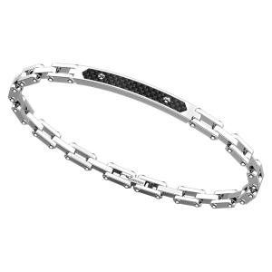 Bracciale Zancan da uomo in acciaio e carbonio Hi-Teck EHB 256