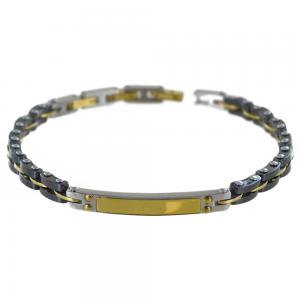 Bracciale Zancan da uomo in acciaio in PVD Nero e Gold UHB052 - gallery