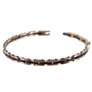 Bracciale Zancan da uomo in acciaio rosa e nero UHB043