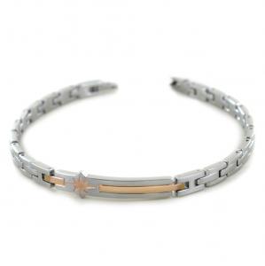 Bracciale Zancan da uomo in acciaio silver e pvd rosa collezione Hi- Teck EHB224 - gallery