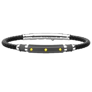 Bracciale Zancan da uomo in argento con viti in oro giallo, titanio e silicone ETB 144G