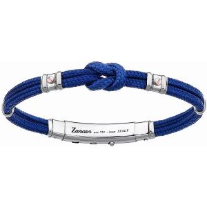 Bracciale Zancan da uomo in argento e corda nautica blu