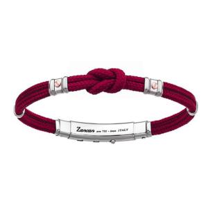 Bracciale Zancan da uomo in argento e corda nautica di colore Bordeaux