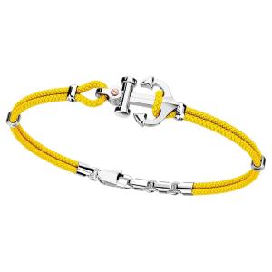 Bracciale Zancan da uomo in argento e corda nautica giallo