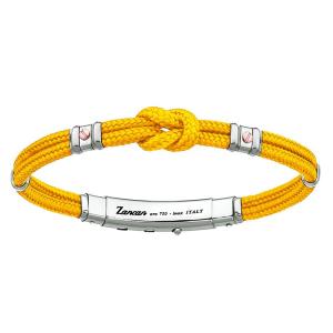 Bracciale Zancan da uomo in argento e corda nautica giallo