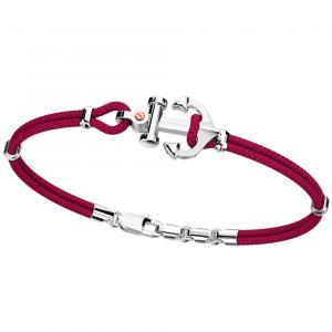 Bracciale Zancan da uomo in argento e corda nautica rosso EXB 619R-RB