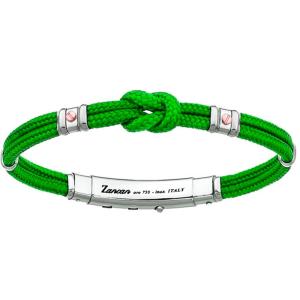 Bracciale Zancan da uomo in argento e corda nautica verde