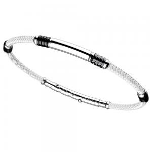 Bracciale Zancan da uomo in argento e kevlar bianco EXB576-BI