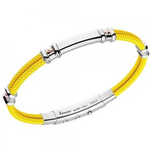 Bracciale Zancan da uomo in argento e kevlar Giallo EXB577R-GI