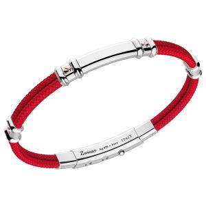 Bracciale Zancan da uomo in argento e kevlar rosso EXB577R-RO - gallery