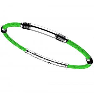 Bracciale Zancan da uomo in argento e kevlar Verde EXB576-VE