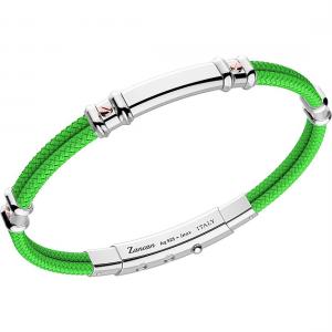 Bracciale Zancan da uomo in argento e kevlar Verde EXB577R-VE