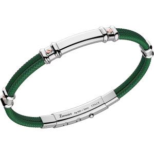 Bracciale Zancan da uomo in argento e kevlar Verde scuro - gallery
