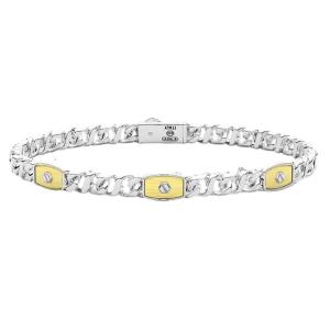 Bracciale Zancan da uomo in argento e oro giallo ESB 406G - gallery