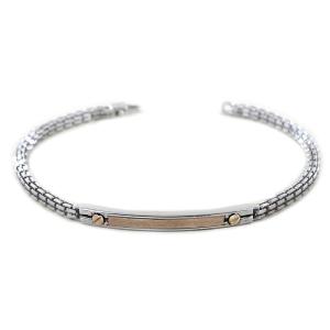 Bracciale Zancan da uomo in argento e oro rosa 18kt  ESB 302R