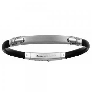 Bracciale Zancan da uomo in argento e silicone ESB011B-N