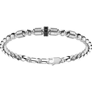 Bracciale Zancan da uomo in argento e spinelli neri EXB745-B