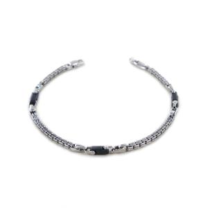 Bracciale Zancan in argento da uomo con ceramica nera ESB 172- N