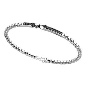 Bracciale Zancan in argento da uomo con targa intrecciata EXB 956 - gallery