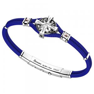 Bracciale Zancan Uomo in argento e corda nautica blu Regata Kompass EXB862R-BL - gallery