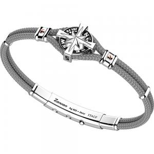 Bracciale Zancan Uomo in argento e corda nautica grigio Regata Kompass EXB862R-GR - gallery