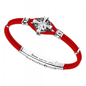 Bracciale Zancan Uomo in argento e corda nautica Regata Kompass EXB862R-RO - gallery