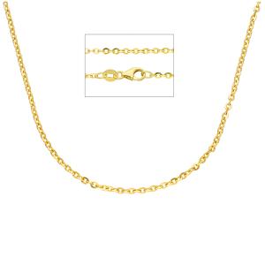 Catena da Donna a maglia diamantata 45 cm in oro giallo spessa - gallery