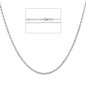Catena da Donna in argento maglia rolo 50 cm finitura rodiata