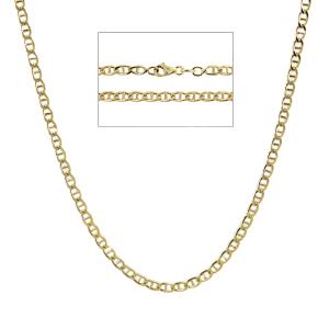 Catena da uomo in oro giallo 18 kt maglia traversino piena - 50 cm