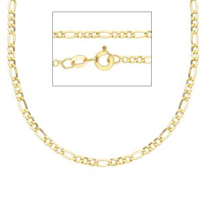 Catena da uomo in oro giallo groumette alternata - 50 cm sottile