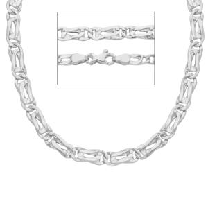 Catena da Uomo Occhio di pernice in oro bianco 18 kt - 48 cm