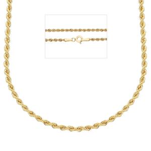 Catena girocollo media donna in oro giallo modello Fune 38 cm 