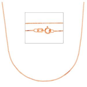 Catena girocollo unisex a maglia veneziana spessa in oro rosa 45 cm