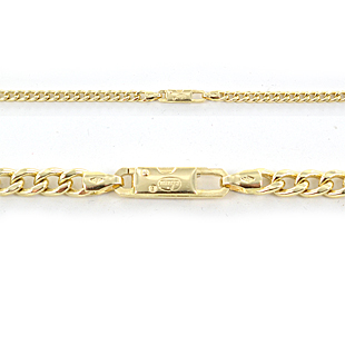 Collana Oro Giallo Catena Singapore 1,7 Mm, Lunghezza 45,7 Cm, Oro Massiccio 14k, Chiusura Moschettone, Peso 2,4 Gr