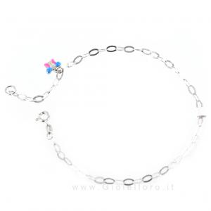 cavigliera in argento CON CHARM FARFALLA  - gallery