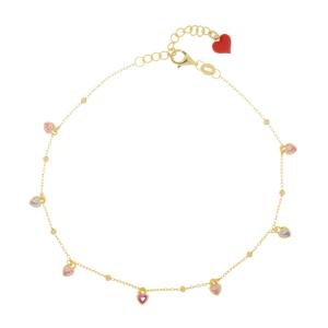 Cavigliera Power Cross argento giallo Cuori Milano collezione Maggiolina 