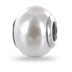 Charm componibile PerlAmore Murano Beads in argento e vetro WHITE PEARL - gallery