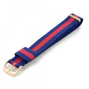 Cinturino NATO STRAPS blu e rosso chiusura rosa ansa 18 mm