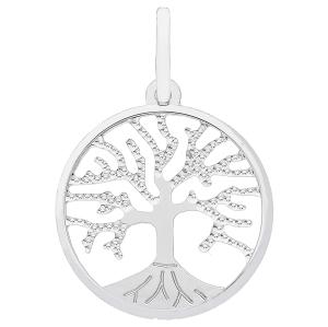 Ciondolo albero della vita medio in oro bianco