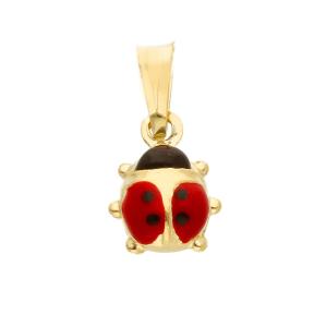 Ciondolo Coccinella in oro e smalti colorati media