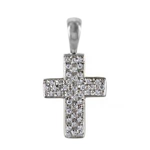 Ciondolo Croce Grande con Diamanti ct. 0.50