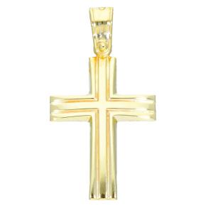 Ciondolo Croce grande in oro giallo  - gallery